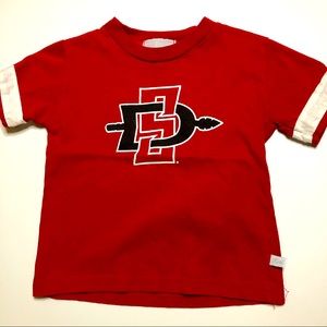 Red Kids Short Sleeve Tee with Team Graphic